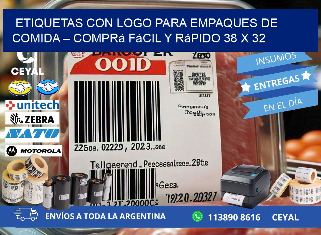 Etiquetas con logo para empaques de comida – Comprá fácil y rápido 38 x 32