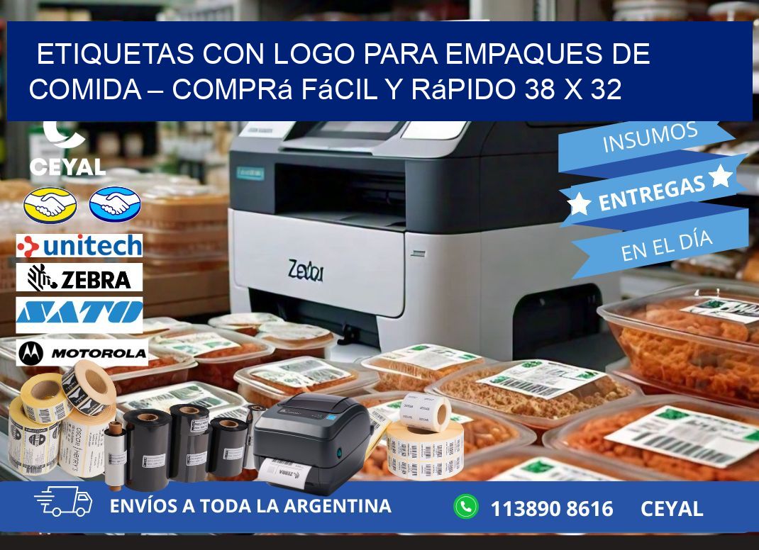 Etiquetas con logo para empaques de comida – Comprá fácil y rápido 38 x 32