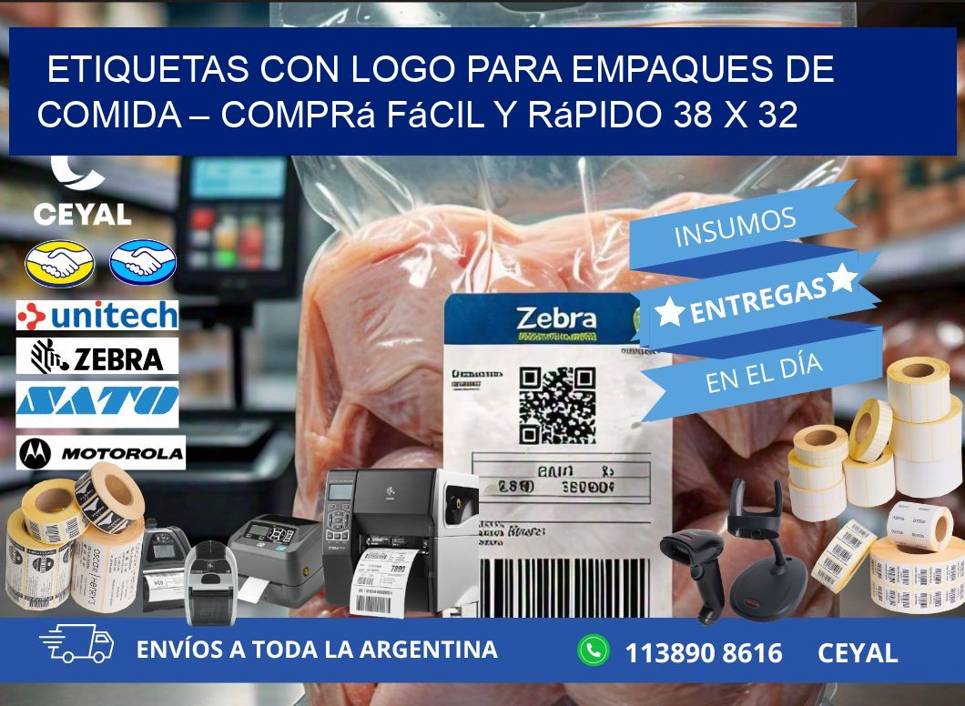 Etiquetas con logo para empaques de comida – Comprá fácil y rápido 38 x 32