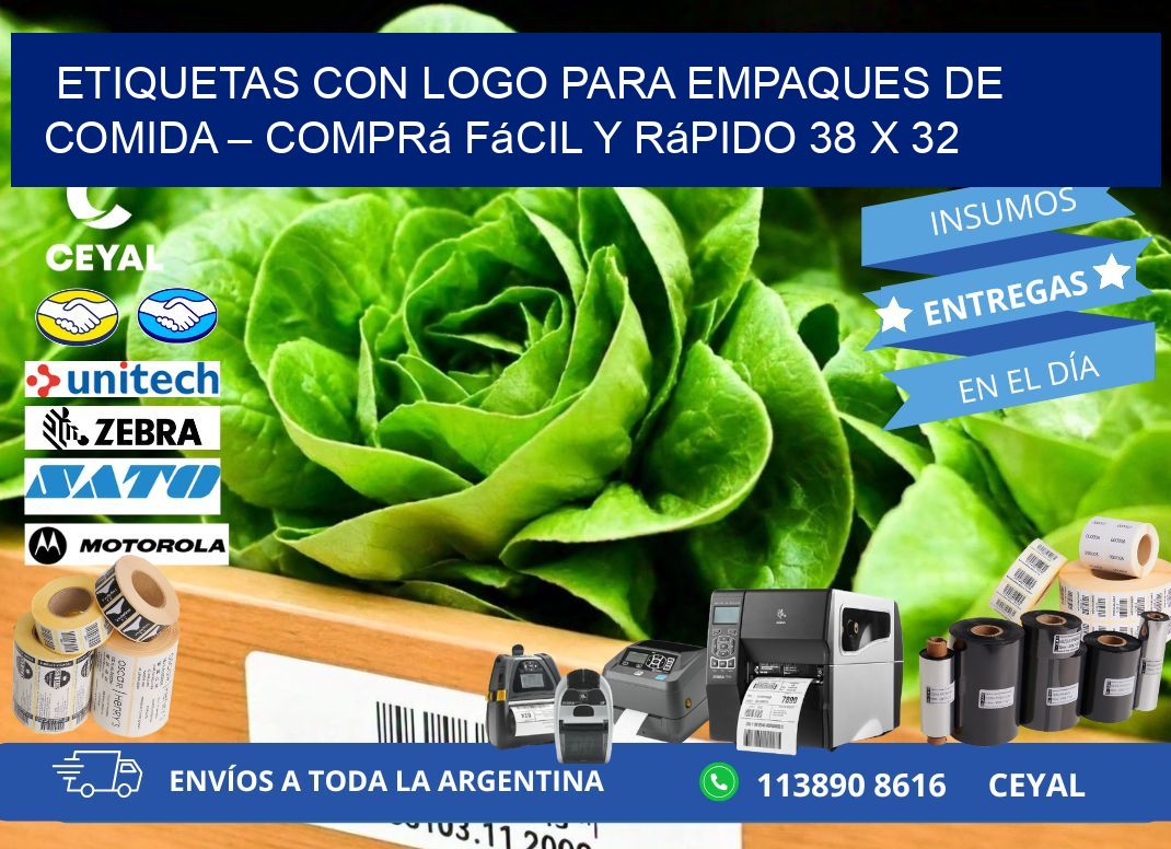 Etiquetas con logo para empaques de comida – Comprá fácil y rápido 38 x 32