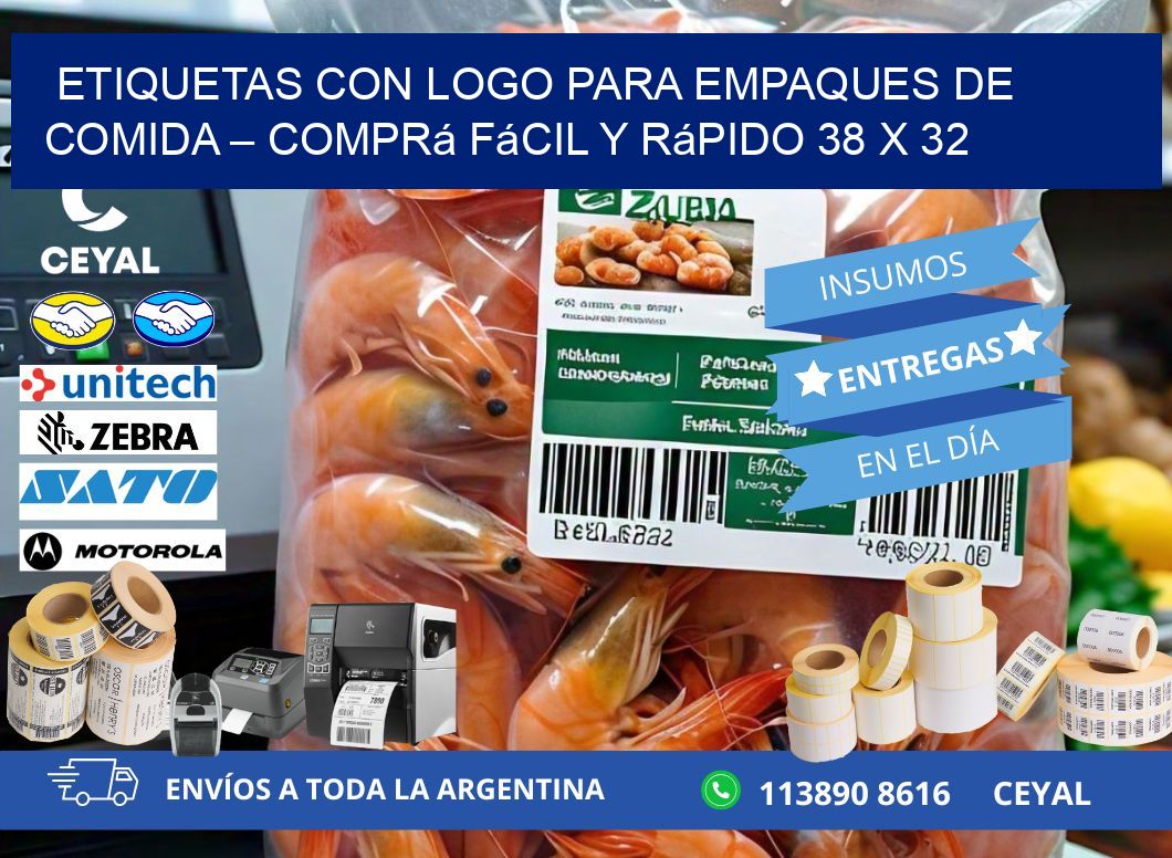 Etiquetas con logo para empaques de comida – Comprá fácil y rápido 38 x 32