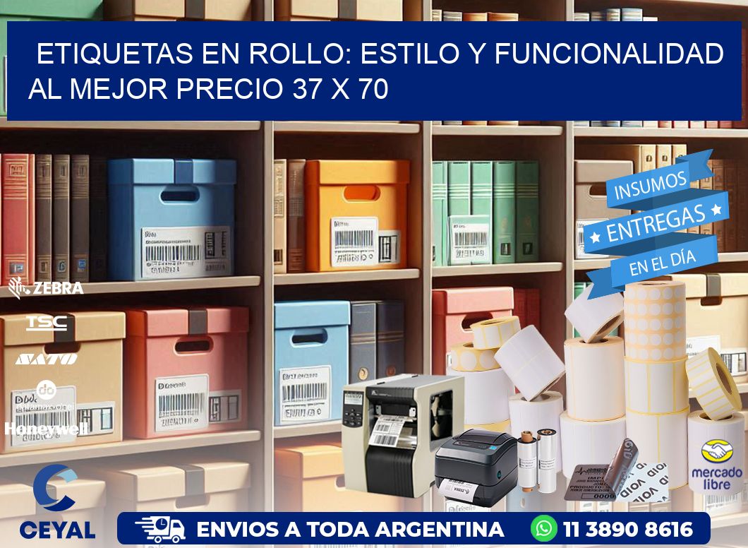 Etiquetas en Rollo: Estilo y Funcionalidad al Mejor Precio 37 x 70