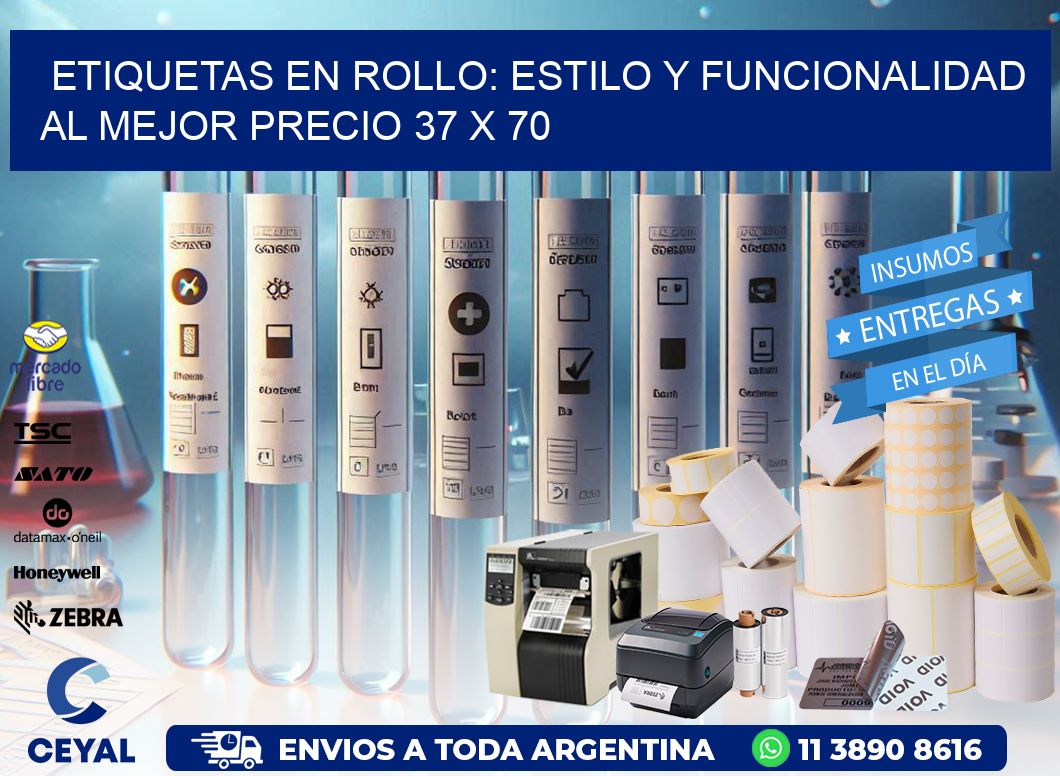 Etiquetas en Rollo: Estilo y Funcionalidad al Mejor Precio 37 x 70