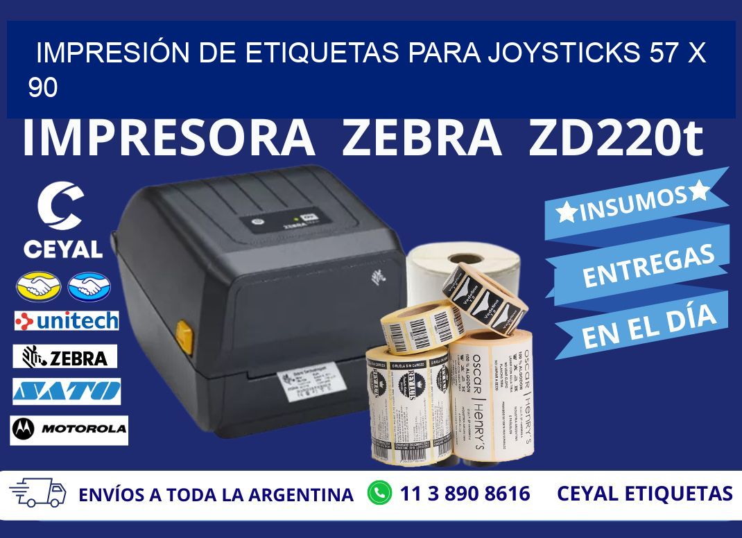 IMPRESIÓN DE ETIQUETAS PARA JOYSTICKS 57 x 90