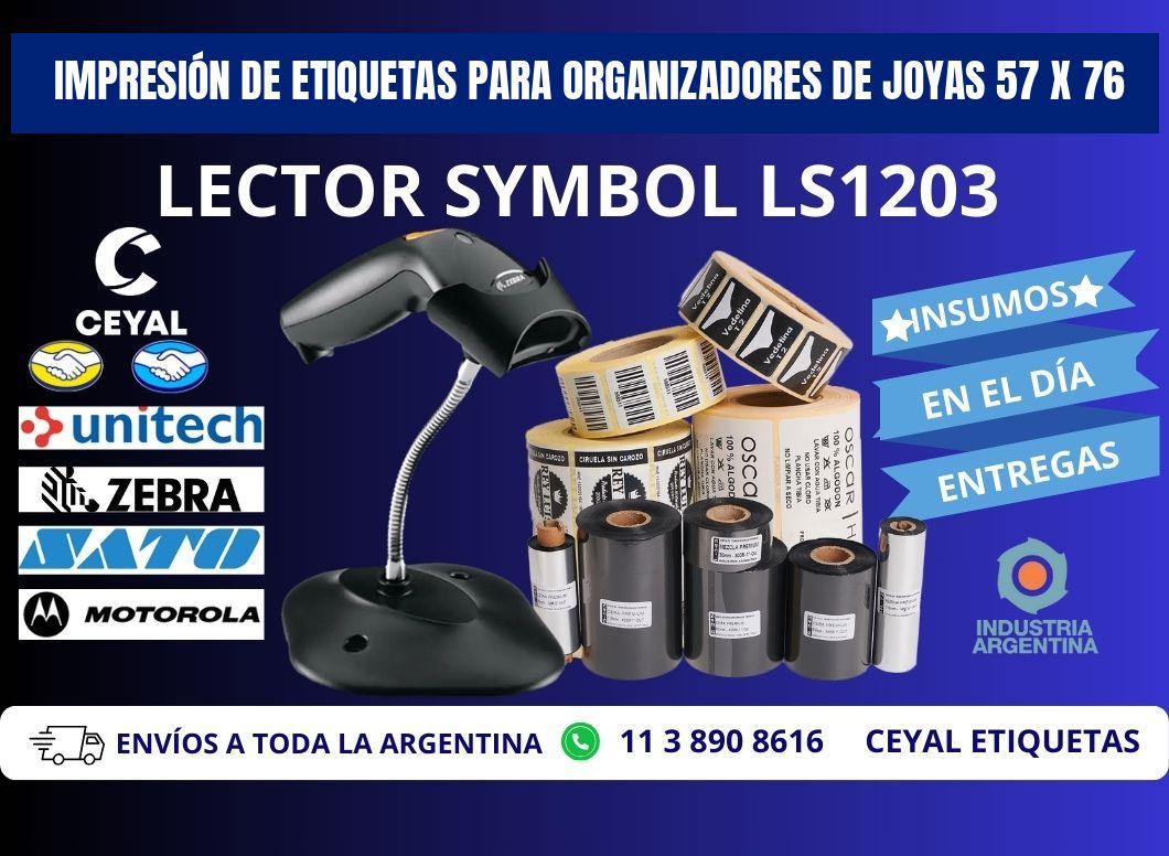 IMPRESIÓN DE ETIQUETAS PARA ORGANIZADORES DE JOYAS 57 x 76