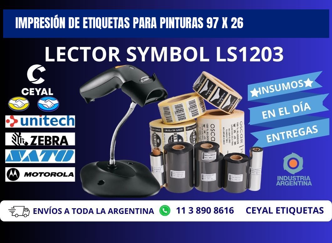 IMPRESIÓN DE ETIQUETAS PARA PINTURAS 97 x 26