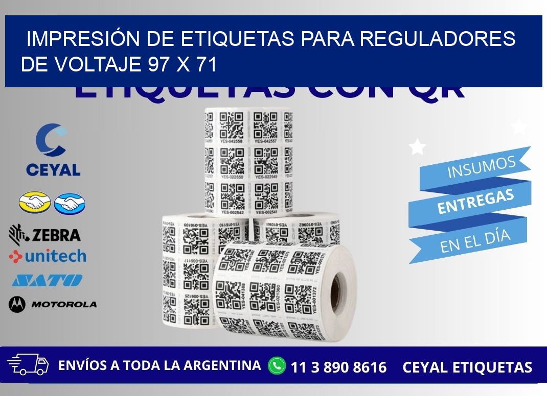 IMPRESIÓN DE ETIQUETAS PARA REGULADORES DE VOLTAJE 97 x 71