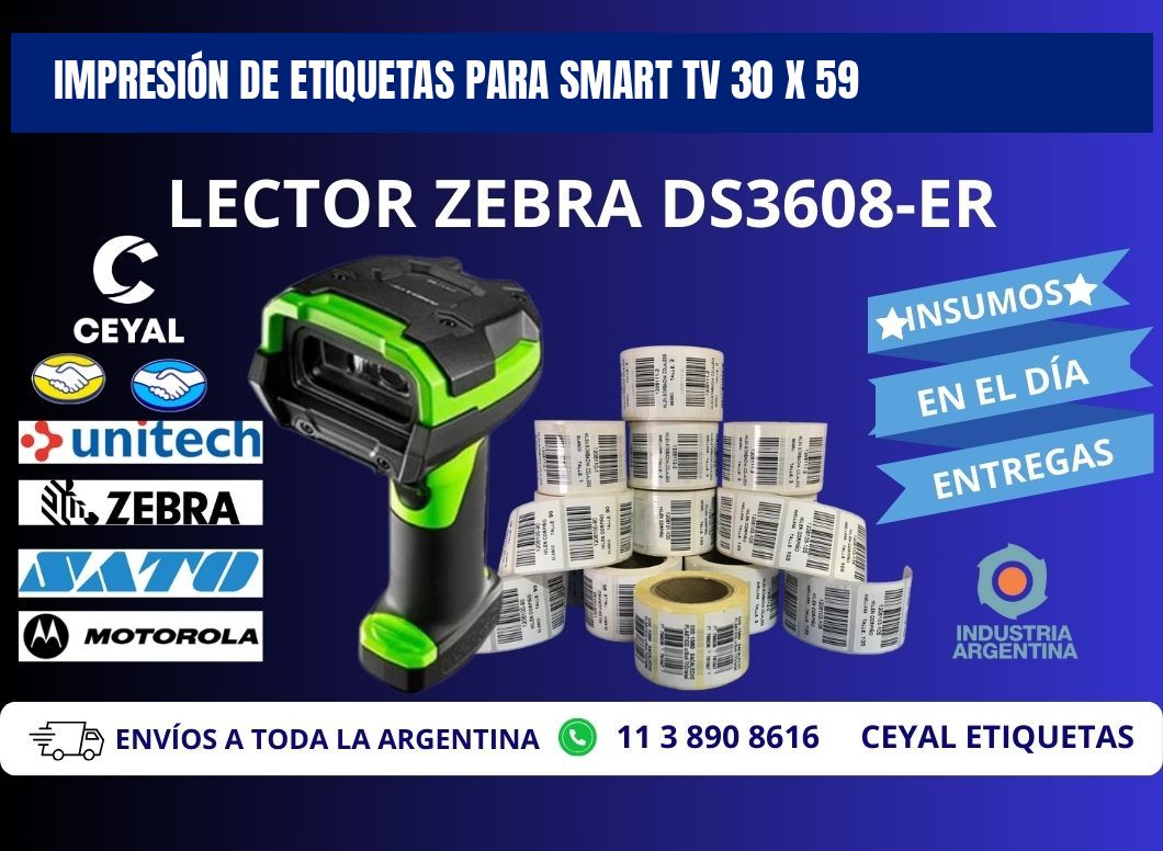 IMPRESIÓN DE ETIQUETAS PARA SMART TV 30 x 59