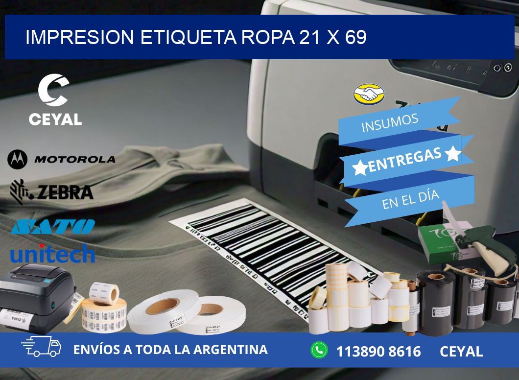 IMPRESION ETIQUETA ROPA 21 x 69