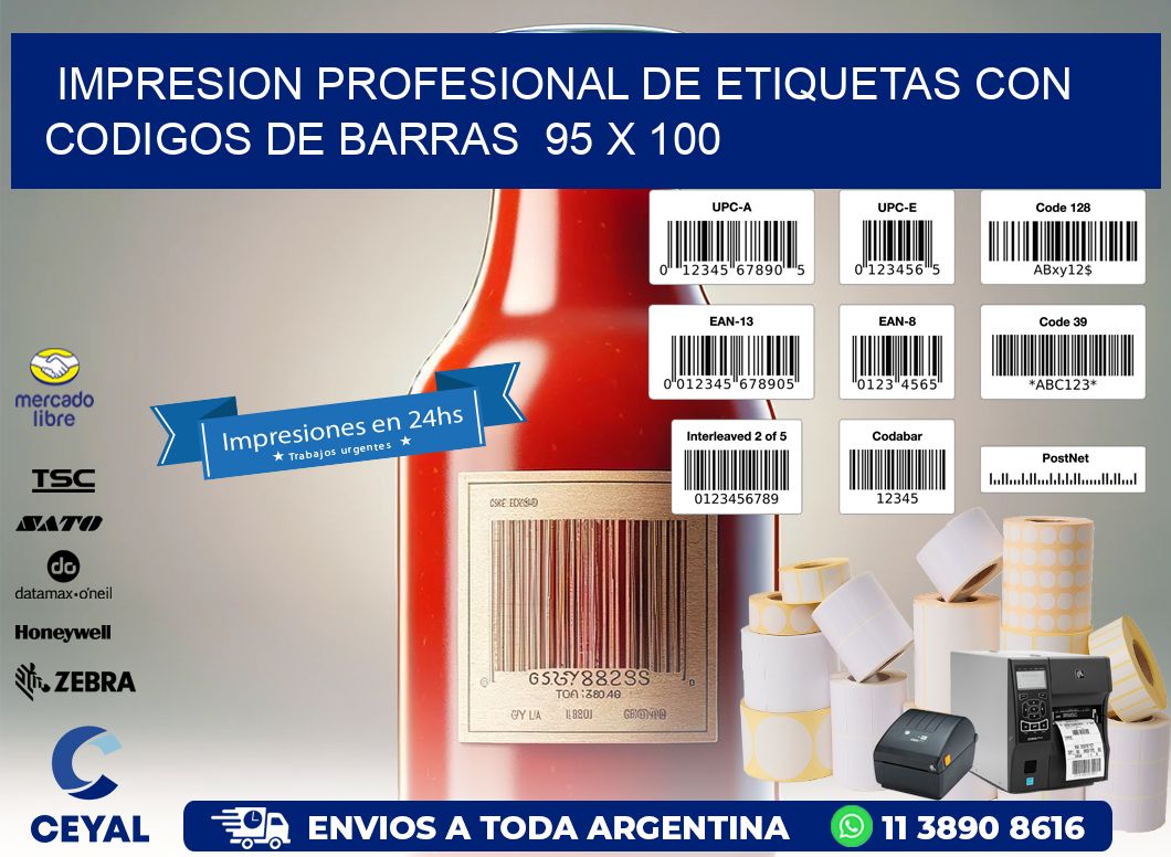 Impresion Profesional de Etiquetas con Codigos de Barras  95 x 100