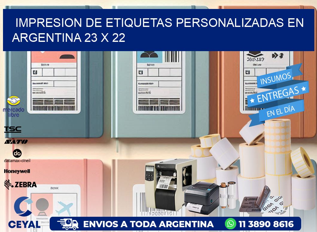 Impresion de Etiquetas Personalizadas en Argentina 23 x 22