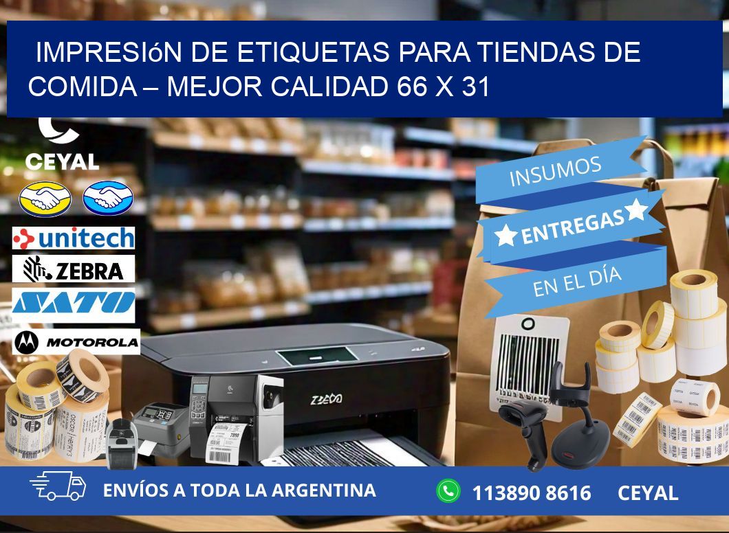 Impresión de etiquetas para tiendas de comida – Mejor calidad 66 x 31