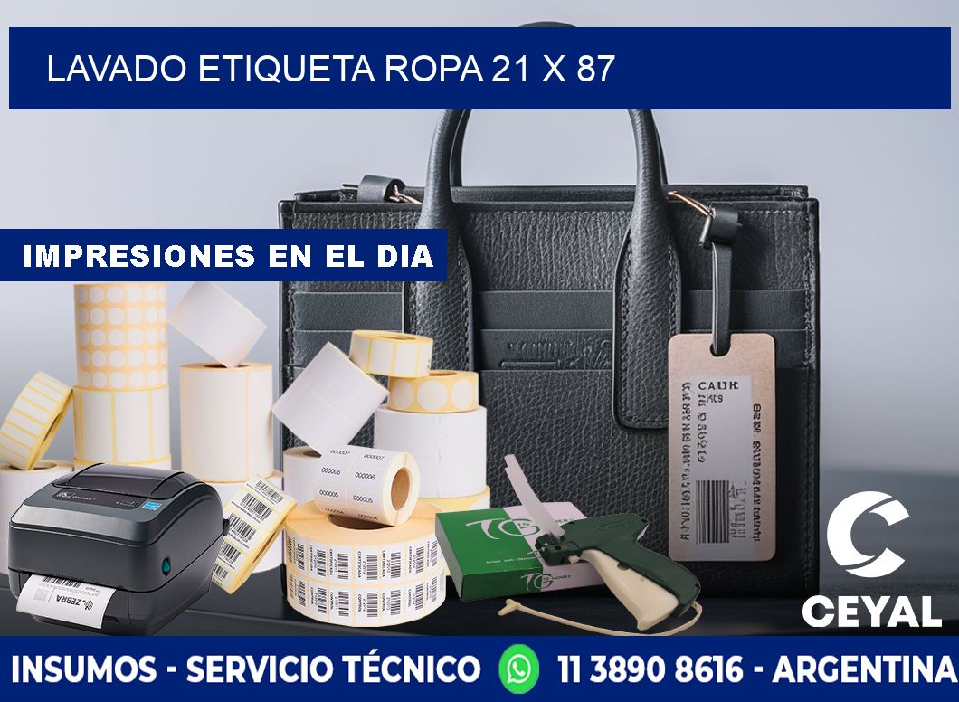 LAVADO ETIQUETA ROPA 21 x 87