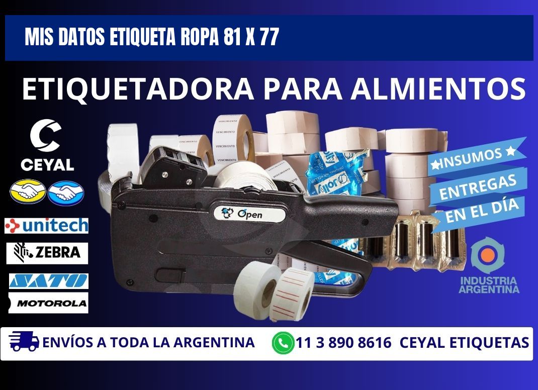 MIS DATOS ETIQUETA ROPA 81 x 77