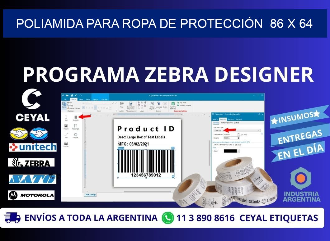 POLIAMIDA PARA ROPA DE PROTECCIÓN  86 x 64