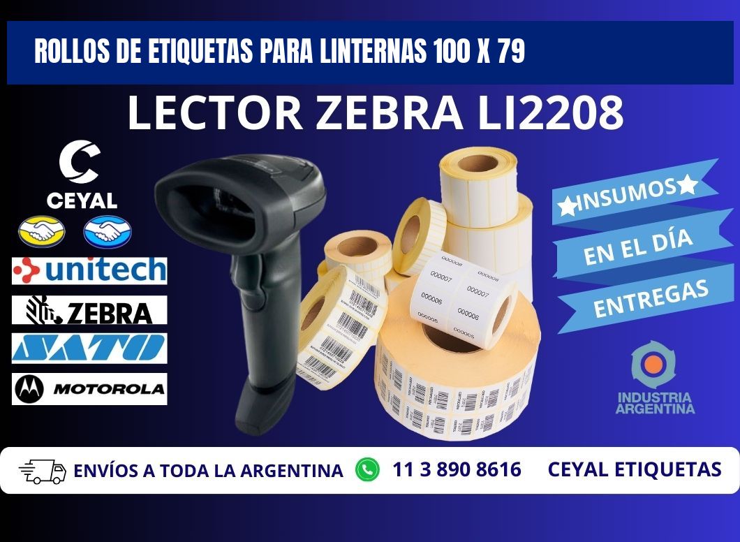 ROLLOS DE ETIQUETAS PARA LINTERNAS 100 x 79