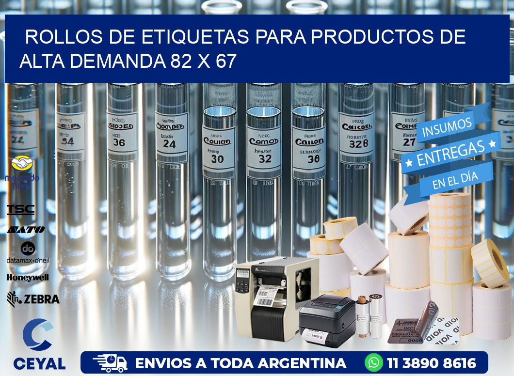 Rollos de Etiquetas para Productos de Alta Demanda 82 x 67