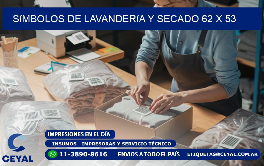 Símbolos de Lavandería y Secado 62 x 53