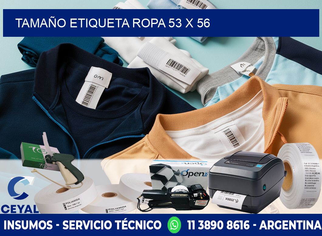 TAMAÑO ETIQUETA ROPA 53 x 56