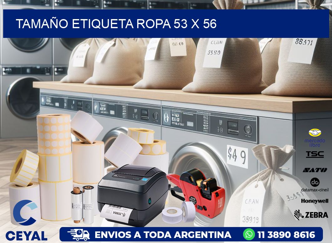 TAMAÑO ETIQUETA ROPA 53 x 56