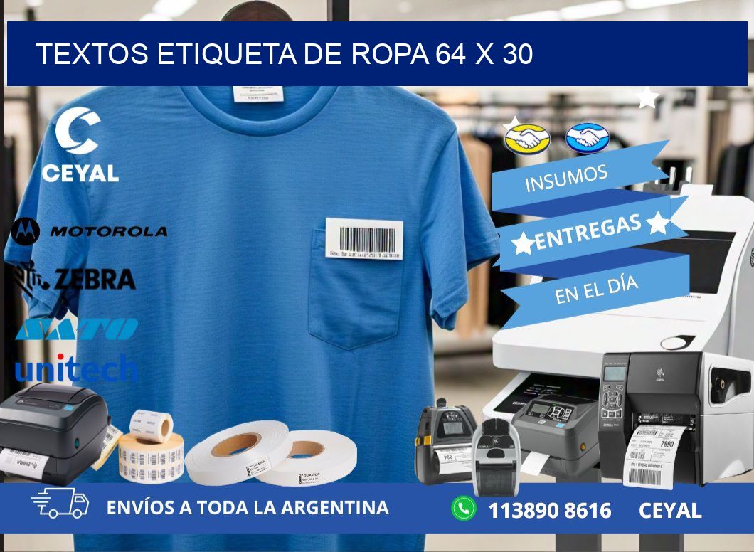 TEXTOS ETIQUETA DE ROPA 64 x 30