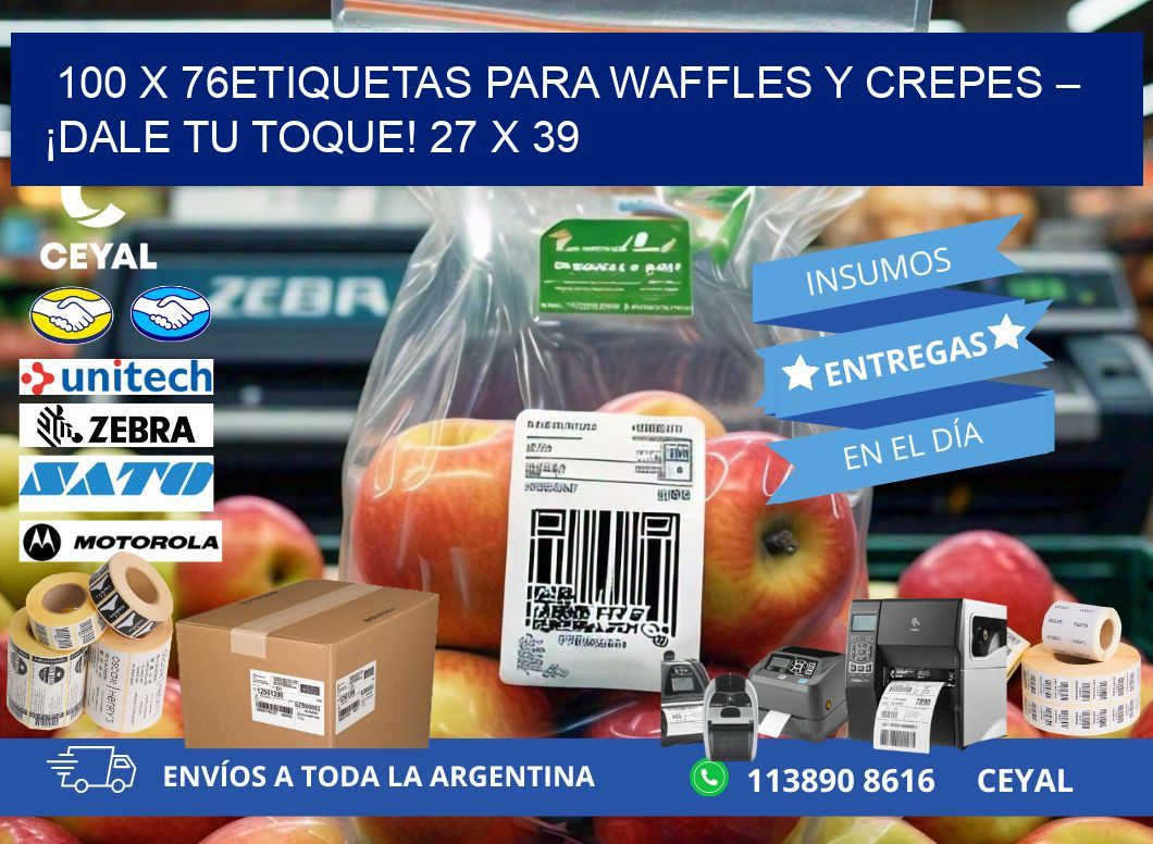 100 x 76Etiquetas para waffles y crepes – ¡Dale tu toque! 27 x 39