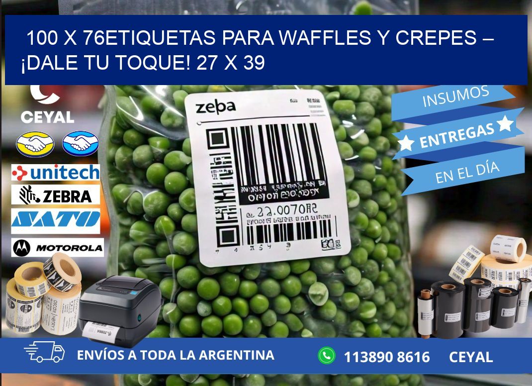 100 x 76Etiquetas para waffles y crepes – ¡Dale tu toque! 27 x 39