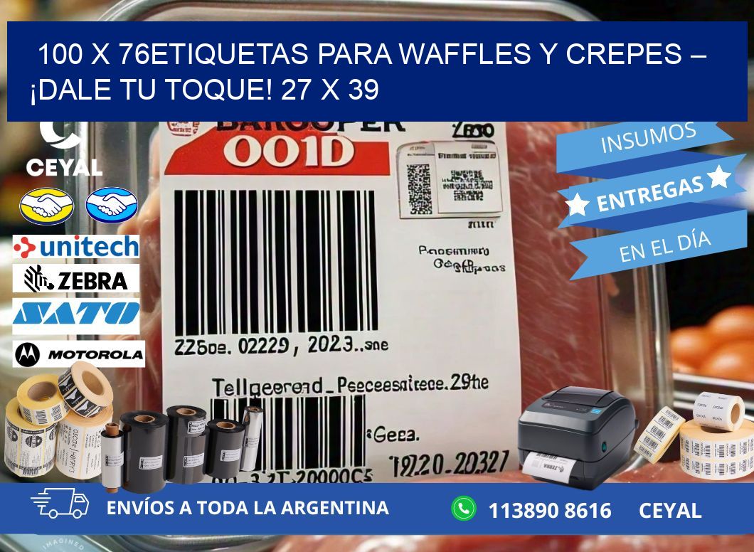 100 x 76Etiquetas para waffles y crepes – ¡Dale tu toque! 27 x 39