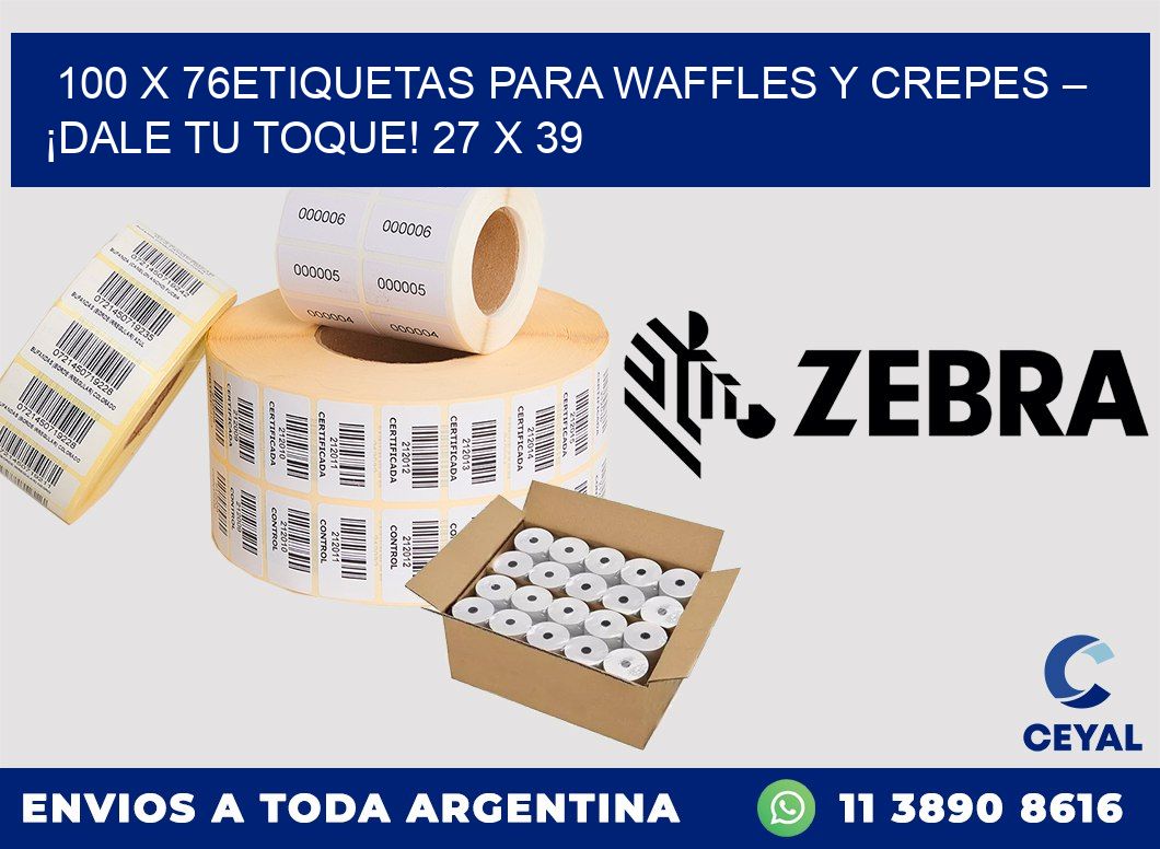 100 x 76Etiquetas para waffles y crepes – ¡Dale tu toque! 27 x 39