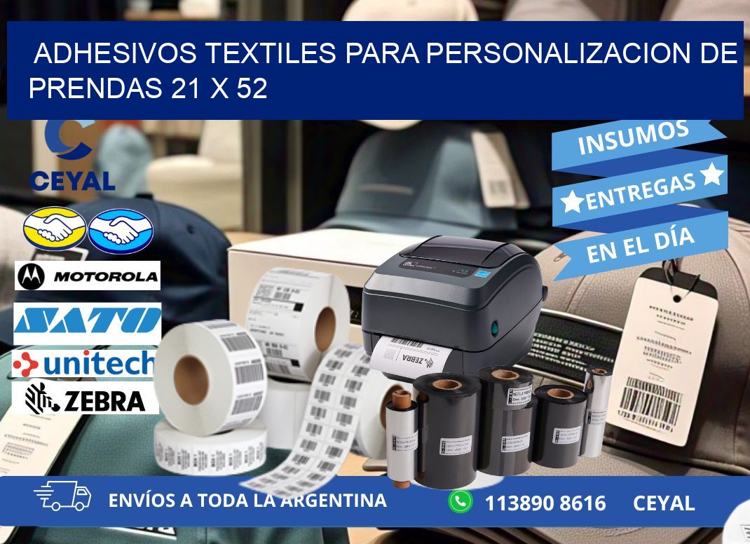 ADHESIVOS TEXTILES PARA PERSONALIZACION DE PRENDAS 21 x 52