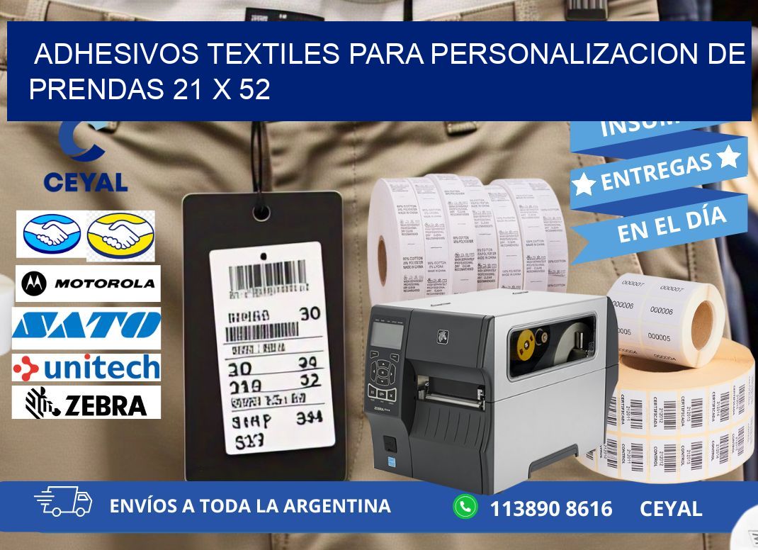 ADHESIVOS TEXTILES PARA PERSONALIZACION DE PRENDAS 21 x 52