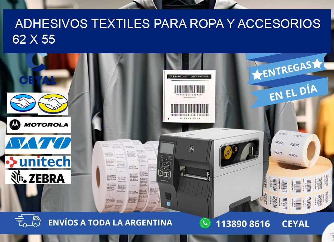 ADHESIVOS TEXTILES PARA ROPA Y ACCESORIOS 62 x 55