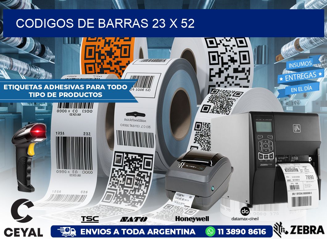 CODIGOS DE BARRAS 23 x 52