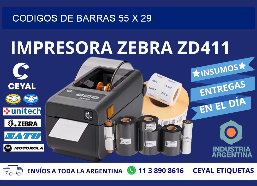 CODIGOS DE BARRAS 55 x 29