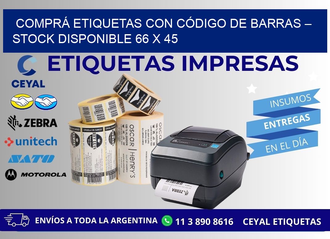 COMPRÁ ETIQUETAS CON CÓDIGO DE BARRAS – STOCK DISPONIBLE 66 x 45