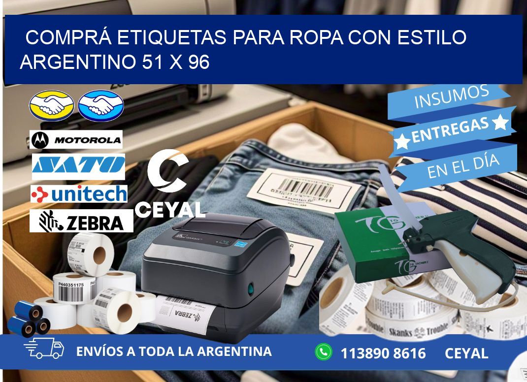 COMPRÁ ETIQUETAS PARA ROPA CON ESTILO ARGENTINO 51 x 96