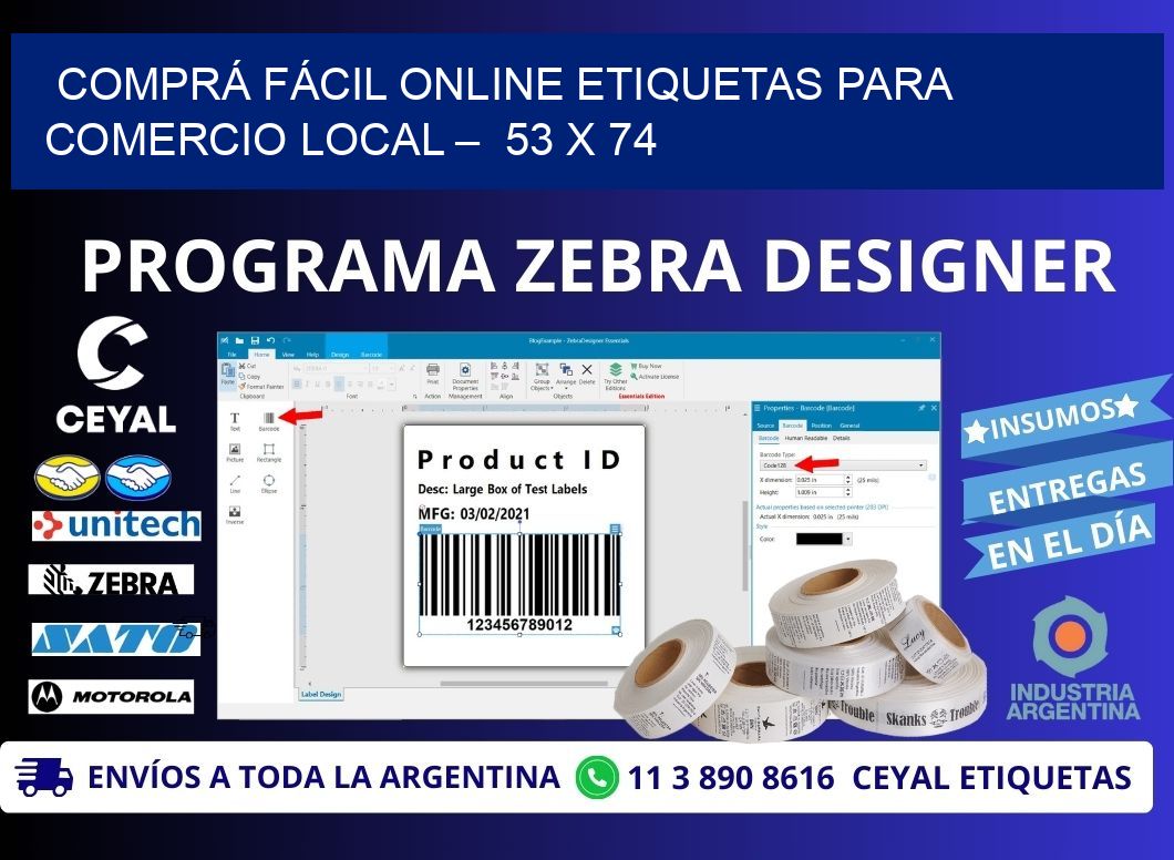 COMPRÁ FÁCIL ONLINE ETIQUETAS PARA COMERCIO LOCAL –  53 x 74