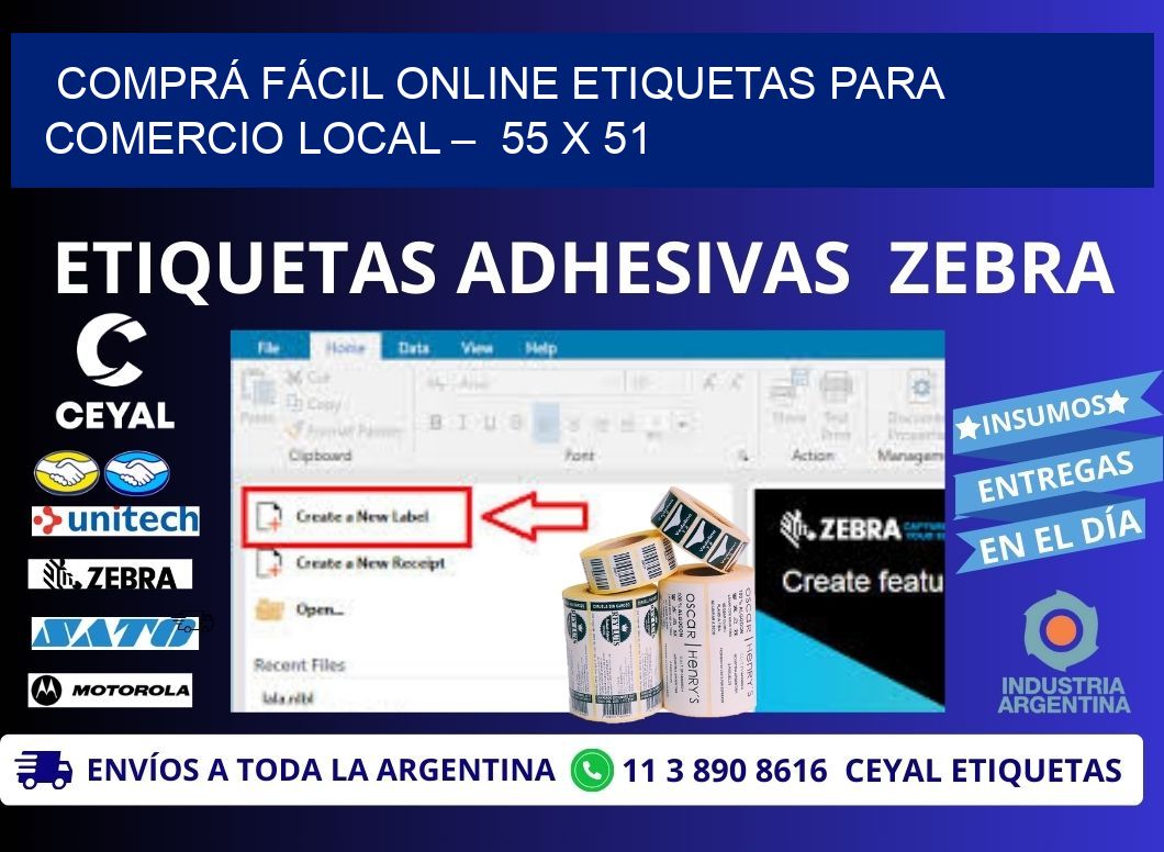 COMPRÁ FÁCIL ONLINE ETIQUETAS PARA COMERCIO LOCAL –  55 x 51