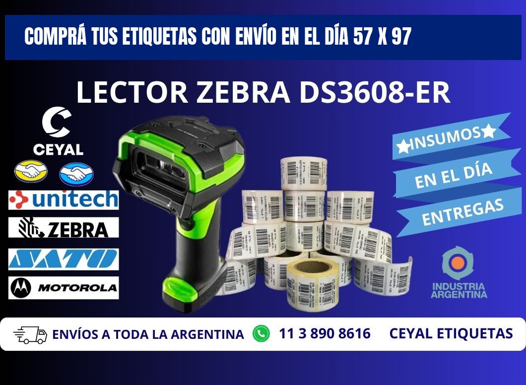 COMPRÁ TUS ETIQUETAS CON ENVÍO EN EL DÍA 57 x 97