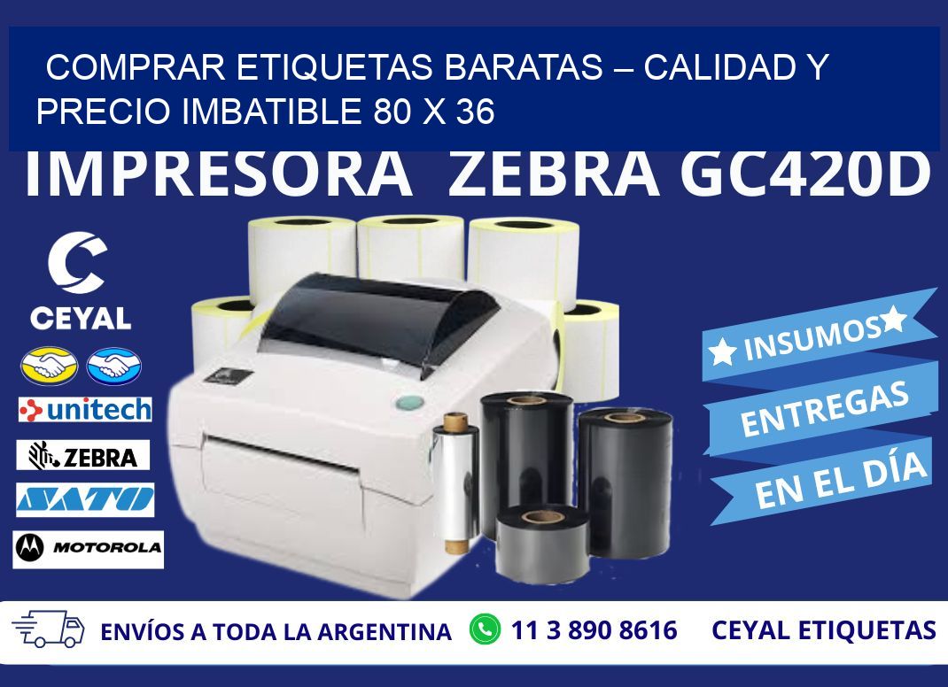 COMPRAR ETIQUETAS BARATAS – CALIDAD Y PRECIO IMBATIBLE 80 x 36