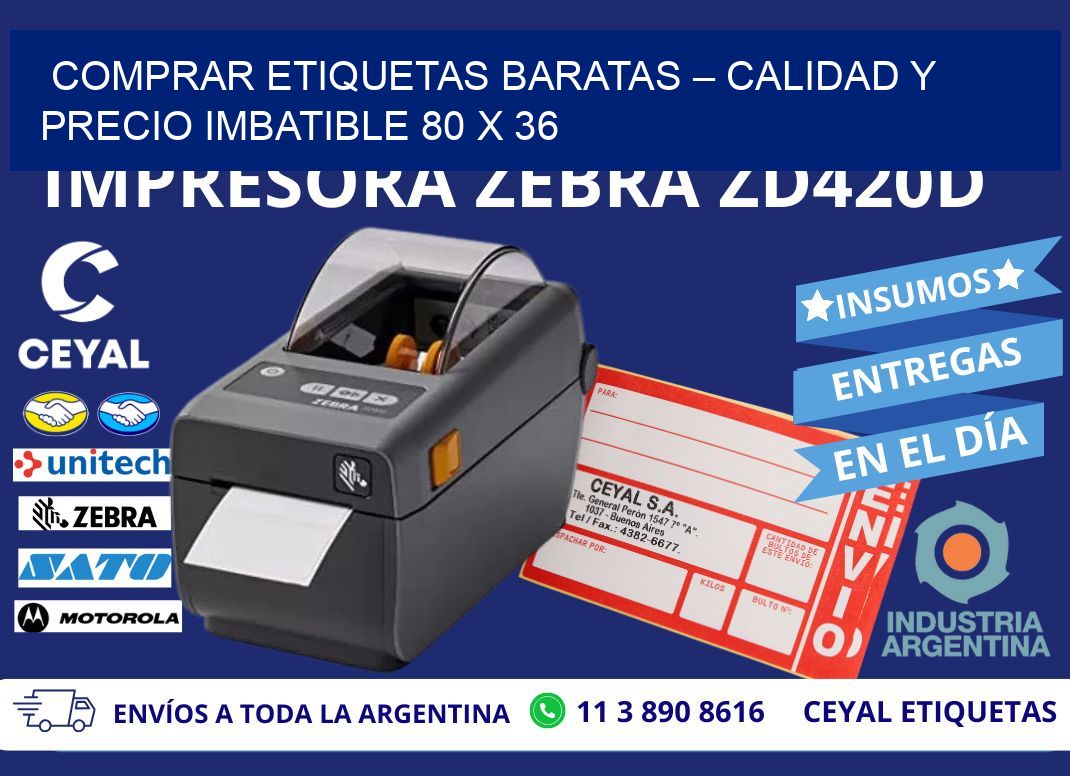 COMPRAR ETIQUETAS BARATAS – CALIDAD Y PRECIO IMBATIBLE 80 x 36