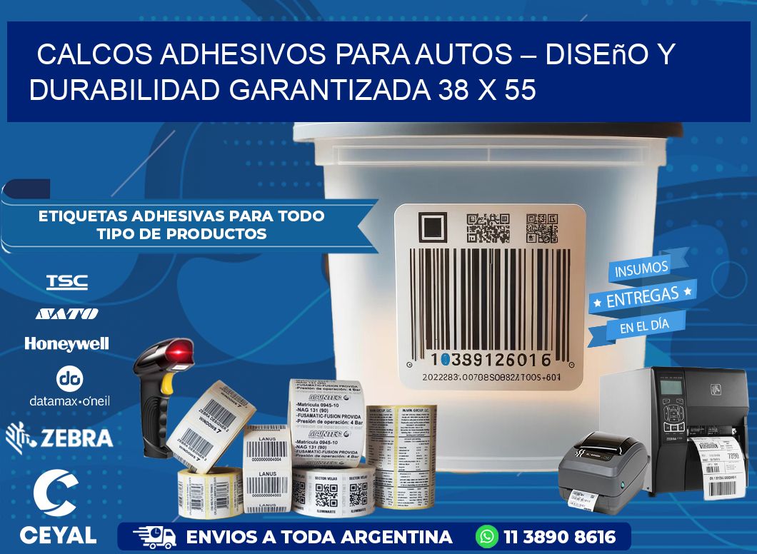 Calcos Adhesivos para Autos – Diseño y Durabilidad Garantizada 38 x 55