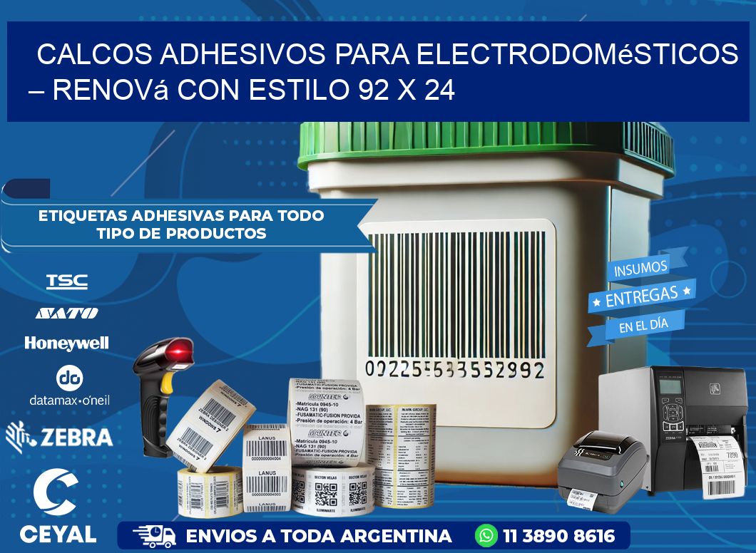Calcos Adhesivos para Electrodomésticos – Renová con Estilo 92 x 24