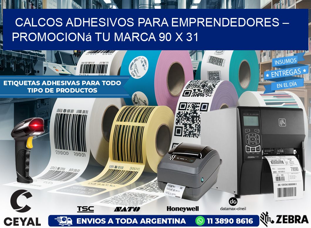 Calcos Adhesivos para Emprendedores – Promocioná Tu Marca 90 x 31