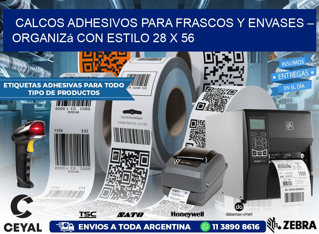 Calcos Adhesivos para Frascos y Envases – Organizá con Estilo 28 x 56