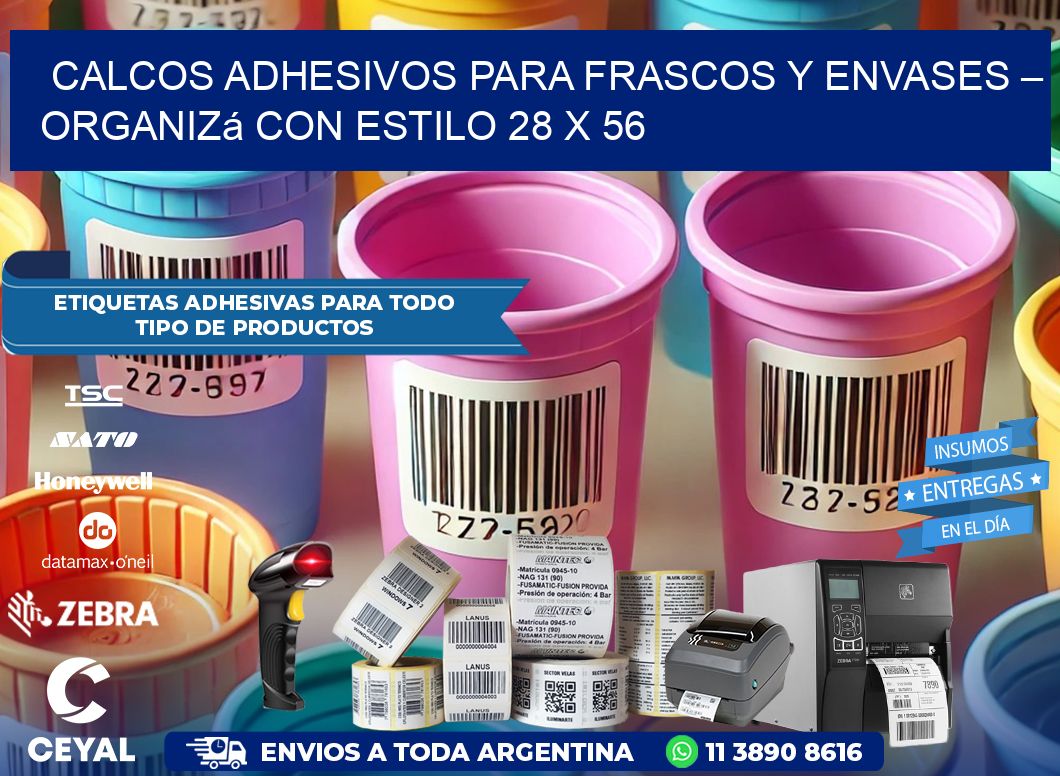 Calcos Adhesivos para Frascos y Envases – Organizá con Estilo 28 x 56