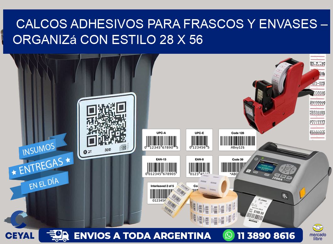 Calcos Adhesivos para Frascos y Envases – Organizá con Estilo 28 x 56