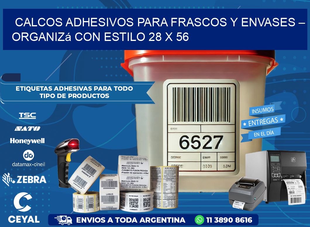 Calcos Adhesivos para Frascos y Envases – Organizá con Estilo 28 x 56