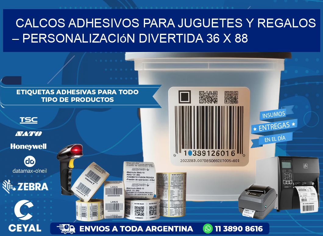 Calcos Adhesivos para Juguetes y Regalos – Personalización Divertida 36 x 88
