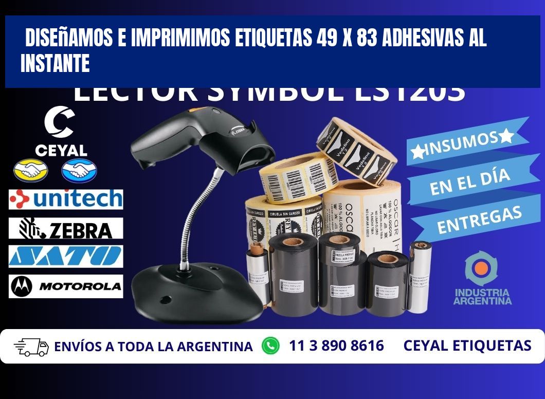 Diseñamos e Imprimimos Etiquetas 49 x 83 Adhesivas al Instante